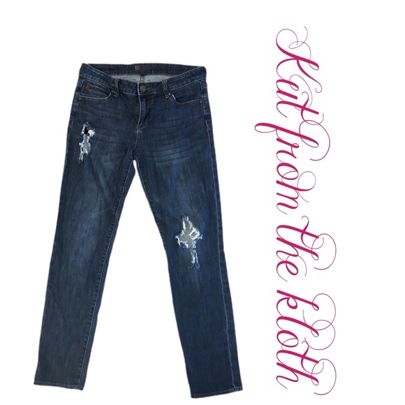 Kut from the Kloth Denim - KUT from The Kloth Distressed Straight Leg Jeans